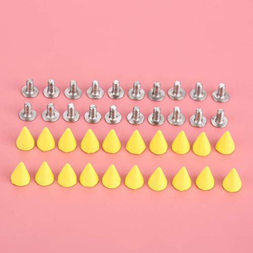 Yetaha Yellow 7x10MM Cone Punk Screw Back Rivet Spikes, Metal Studs - color: Yellow
