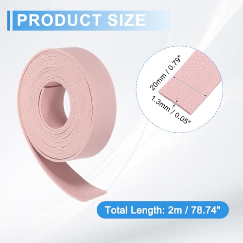 uxcell Leather Straps, 0.8 Inch Wide 39 Inch Long Soft Flat Leather Strips Cord for Craft Projects Tooling Belt Bag Making, Pink - color: Pink, size: 0.8 Inch Wide 39 Inch Long