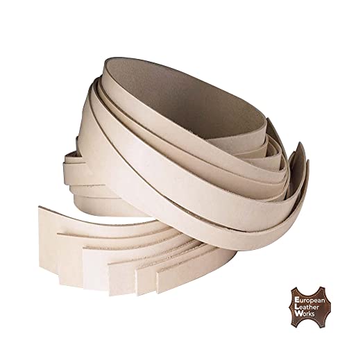 ELW Leather Blank Belt | 5-6 Oz. (2-2.4mm) Thickness | Size: 1-1/2"x84" (3.81x213cm) | Cowhide Vegetable Tanned | Full Grain Strip, Strap | Ideal for DIY Belts for Tooling, Crafting, Stamping, Dyeing - size: 1-1/2"x84"