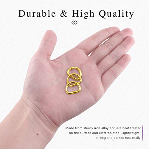 Swpeet 150Pcs 1/2 Inch - 13mm Gold Multi-Purpose Metal D Ring Semi-Circular D Ring for Hardware Bags Ring Hand DIY Accessories (Gold, 1/2 Inch) - color: Gold, size: 1/2 inch