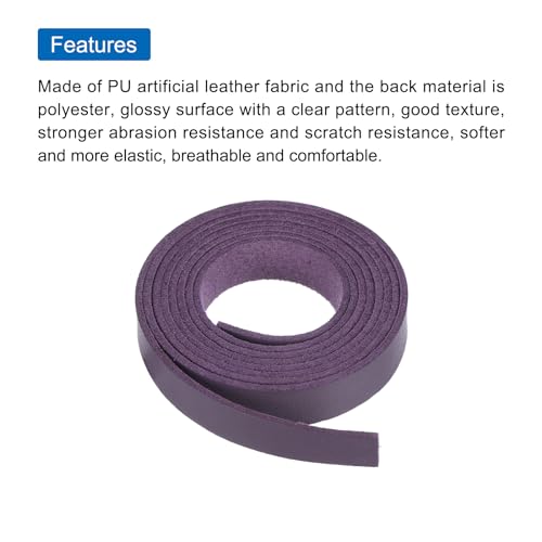 MECCANIXITY Leather Straps Strip Belt 1.2cm(0.5" Width) 100cm(40" Length) Leather Strips String Purple for DIY Craft, Jewelry, Key Chains - color: Purple, size: 1.2cm x 100cm