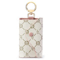 GOLF SUPAGS Women PVC Leather Car Key Chain Card Holder Wallet Pouch 6 Hook Snap Closure keys Money Organizer Case | Card Holder - color: Pink×White, style-2