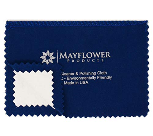 Travel Polishing Cloth Made in USA for Cleaning Silver, Gold and Platinum Jewelry, Watch, Coins. Pure Cotton, Non Toxic Cleaner 7.5 x 8 Inches. Tarnish Remover Protects Keeps Jewelry Clean and Shiny - color: Navy Blue