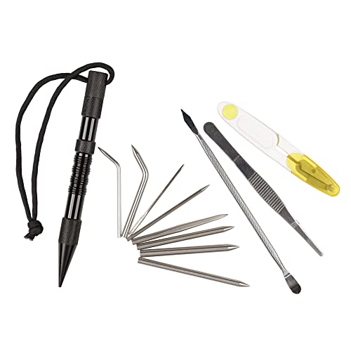 Paracord Planet 12 PC FID Set – Stainless Steel – Lacing Needles/Smoothing Tool/Stitching Set for Paracord Work - DIY