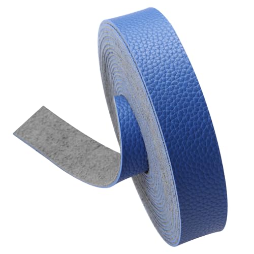 picheng Faux Leather Strap 1 Inches Wide Lychee Texture Leather Straps for Crafts, 200 Inches Long Faux Leather Strips - color: Blue