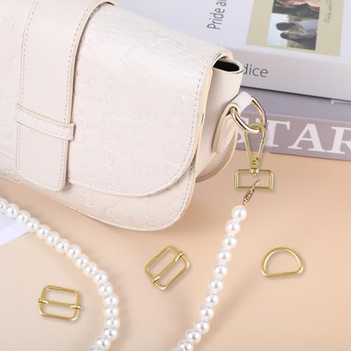 30 Pcs Metal Swivel Lobster Clasp Hooks,D Rings Purse Hardware for Bag Making,Purse Strap Hardware Push Gate Snap Hooks Trigger Clips for DIY Crafts Keychain Purse Handbag Making (Gold,1 Inch) - color: Gold, size: 1 Inch