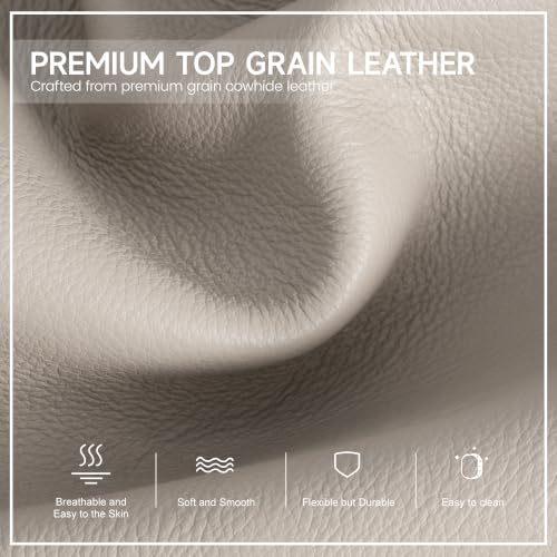 befen Genuine Leather Anti-Theft Crossbody Sling Bag for Women & Men, Slim | Multi Pockets, RFID Blocking Protection, 8 Card Slots, Lightweight, Soft Real Leather, Unisex Daily Travel Outdoor Carry - color: Light Grey