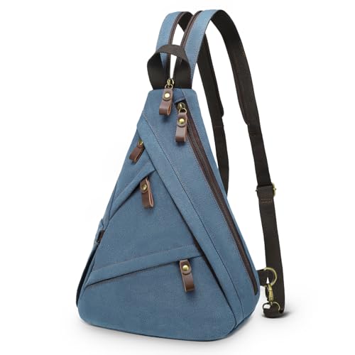 Crossbody Bag for Women Men - Small Sling Backpack 3-in-1,Blue - color: Blue