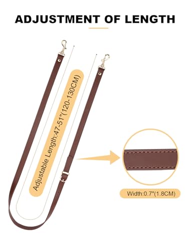 IBWell PU Leather Adjustable Purse Strap Replacement Leather Handbag Shoulder Strap | Coffee,Gold Lock - color: Coffee-Gold Lock