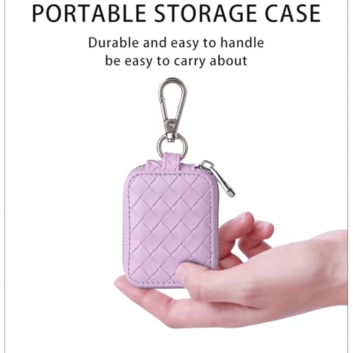 Earbud Case, Headphone Storage Case with Keychain EB-Lattice Purple - color: Cable Lattice Purple