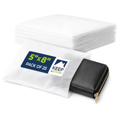 Pack of 25 Anti-Scratch Pouches, 5" x 8" Protective Dust Bags for Handbags, Shoes, and Accessories - Made in USA Purse Dust Bag for Storage - Soft, Breathable Cloth-Like Shoe Storage Bag | Soft, Breathable Cloth-Like Storage Pouches for Handbags, Shoes an