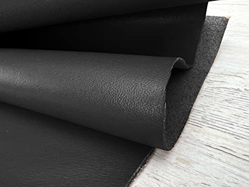 2 Pieces of Black 14x20 Inch Genuine Leather Pieces Real Cowhide Full Grain Sheets for Crafting Leatherworking Leathercraft Repair Crafts Offcuts TPS13526 - color: 2 Pieces of 14x20 Inch (Black)