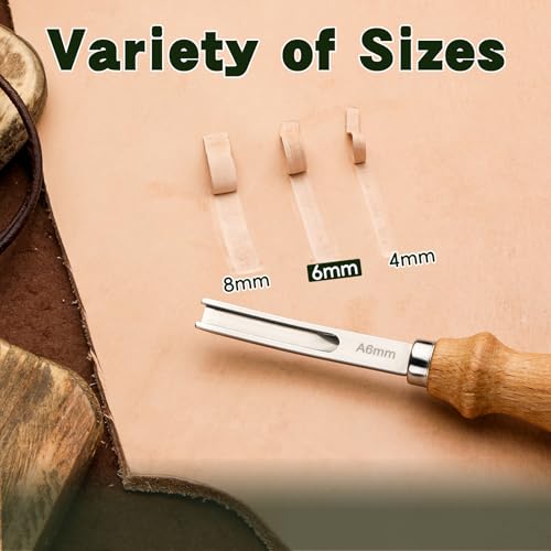 Jmuiiu 6mm Leather Edge Skiving Bevelers Tool, Leather Skiving Knife | Wide MouthTool for All Types of Leather Processing - size: 6mm