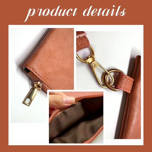 K.E.J. Clutch Purses for Women Wallet Wristlet Small Wallet Purses Clutch Handbags Zipper Purse for Ladies Women Gifts - color: Brown