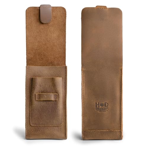 Hide & Drink Triple Cigar Holder with Cutter Slot, Handmade Full Grain Leather Cigar Cases for Men, Travel Leather Cigar Case, Portable Cigar Accessories (Single Malt Mahogany) - color: Single Malt Mahogany