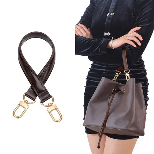 Genuine Vachetta Purse Leather Handle Strap Replacement for Bucket Bags,Hand Strap Fit for Neonoe Handbag(Coffee-Width:0.7in&Length:14.5in) - color: COFFEE-Width:0.7in&Length:14.5in