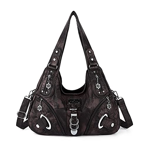 Angelkiss Hobo Purses and handbags for Women Satchel Handbag Women Purses Large Daily Shoulder Bags - color: Coffee-g