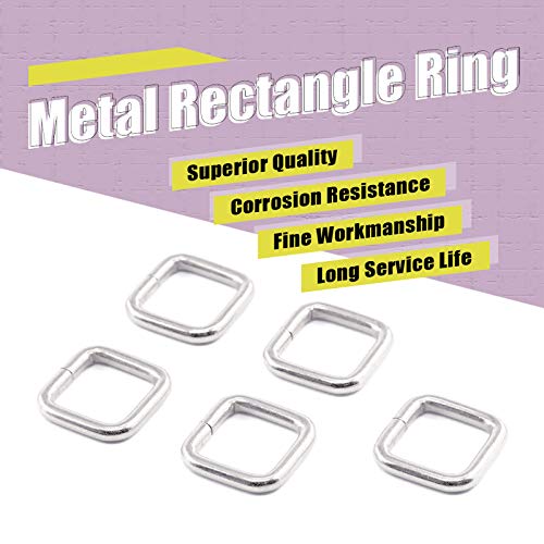 Swpeet 60Pcs Heavy Duty Metal Rectangle Ring - color: Sliver, size: 3/4 Inch