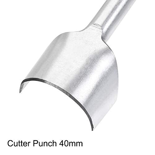 uxcell Half-Round Shaped Leather Cutter Punch 40mm Strap End Punch Tool for Crafting Strap Belt Wallet and Bag - size: 40mm