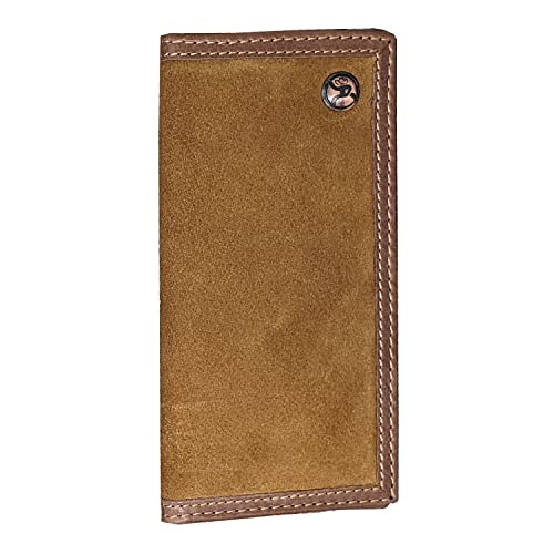 HOOEY Leather Men’s Western Rodeo Wallet (Roughout - Brown) - color: Roughout - Brown