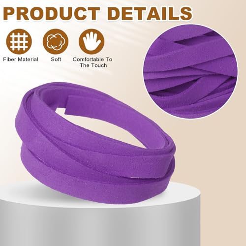 uxcell 10Pcs 1 Yard 10mm Wide Flat Leather String Cord, 1.4mm Thick Craft Suede Strap Braiding Lacing Strips Rope for DIY Leather Crafts Necklace Bracelet Collars Belts, Violet - color: Violet