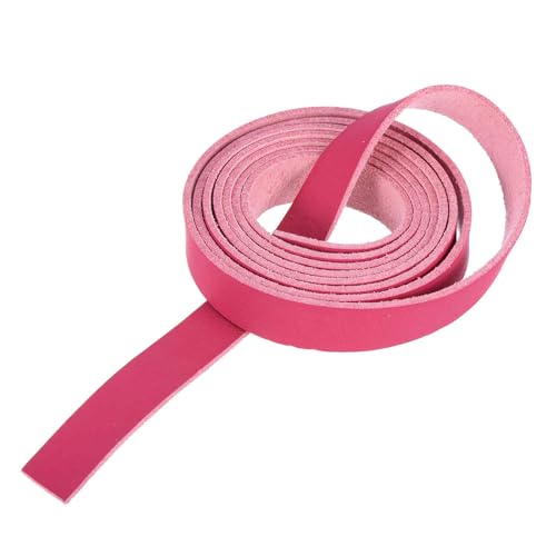 MECCANIXITY Leather Straps Strip Belt 1.2cm(0.5" Width) 100cm(40" Length) Leather Strips String Bright Pink for DIY Craft, Jewelry, Key Chains - color: Bright Pink, size: 1.2cm x 100cm