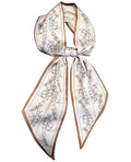 Head Scarf Purse Handle Neck Satin Hair Scarfs For Bag Lightweight Silky Long Thin Women's Fashion Scarves 59 * 5.9” - color: H12-brown Striped Bow Tie(59*5.9inch)