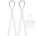 PH PandaHall 2pcs Cowhide Leather Tote Bag Strap Replacement 31.9 inch Leather Handbag Straps, White Adjustable Shoulder Straps Replacement for Purse Tote Bags Carry Bags Making - color: White