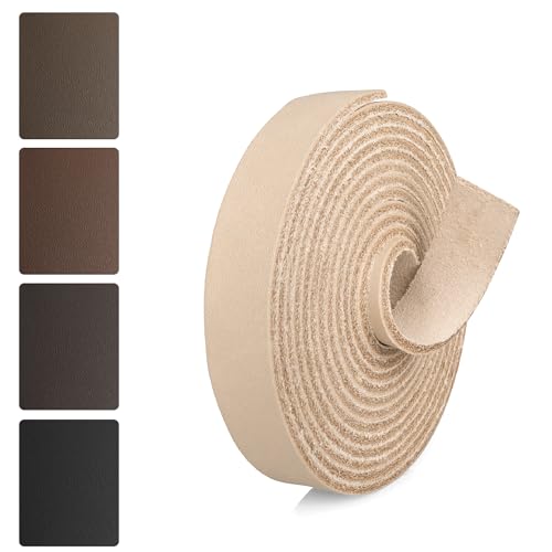 JinRuiKJ Leather Blank Belt Full Grain Leather Strap - 1/2 Inch Wide 72 Inches Long Vegetable Tanned Leather Strips - Ideal for DIY Leather Belts, Tooling, Crafting & Stamping - color: Vegetable Tanned, size: 0.5''x72'' (1.3x182cm)
