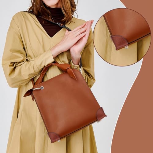 NBEADS 1 Set Bag Corner Repair Set, Leather Patch for Bag Corner, Needle, Thread, Thimble, Finger Cots, Leather Sewing Kit for Bag Corner, Sewing Working Crafting Projects, Saddle Brown - color: Saddle Brown