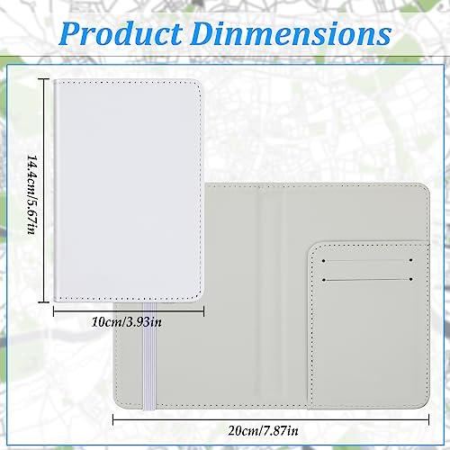 Yeaqee 8 Pcs Sublimation Passport Holder Cover, PU Leather Travel Wallet, Heat Transfer Blank DIY Passport Cover Card Holder for Credit Cards Business Men Women(White) - color: White