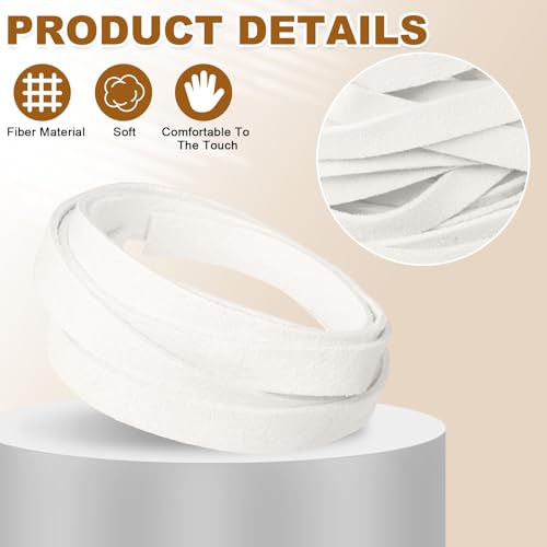 uxcell 10Pcs 1 Yard 10mm Wide Flat Leather String Cord, 1.4mm Thick Craft Suede Strap Braiding Lacing Strips Rope for DIY Leather Crafts Necklace Bracelet Collars Belts, White - color: White