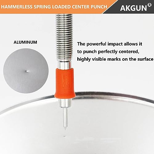 1/8-Inch High Speed Steel Center Punch, Hammerless Center Punch Tool | Perfect for Drill Marks on Wood or Metal - size: Single Ended Center Punch