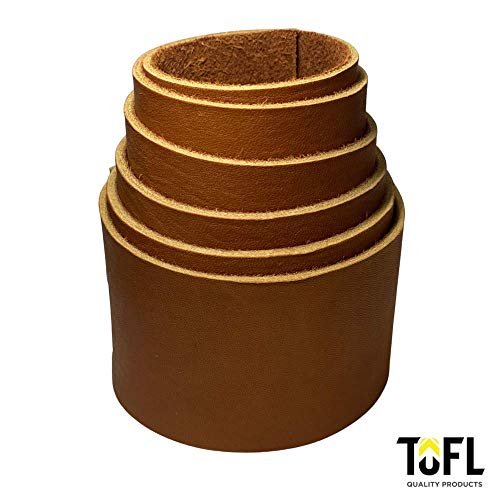 Genuine Top-Grain Leather Strap | 48 Inches Long | 2 Inches Wide | 1/16 Inch Thick (4-5 oz) | 1 Leather Strip for DIY Arts & Craft Projects, Clothing, Jewelry, Wrapping | Tan | 48" L x 2" W x 1/16" Thick | Smooth Grain & Suede Back | Trim, Wraps & Decorat