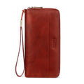 Leather Wallet for Women RFID Blocking Wristlet Wallet(red) | Large Capacity Design With 12 Credit Card Slots,Zip Coin Pocket,Cash Pocket,Detachable Wristlet,Daily Shopping Travel Wallet - color: a8-red