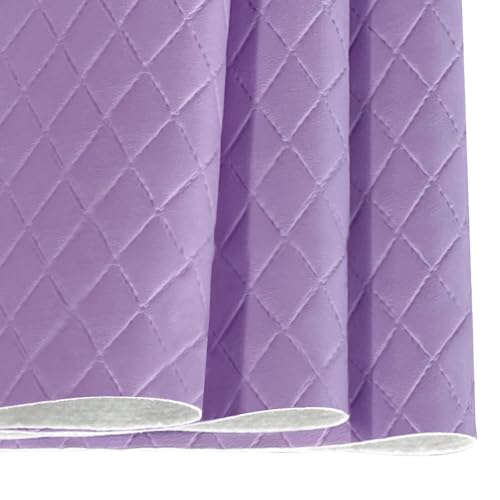 Diamond Quilted Pattern Artificial Faux Leather 11.8x53inch (30x135cm) Super Soft Craft Supplies Synthetic Leather DIY Hair Bows, Handbags and Craft Supplies (Violet) - color: Violet