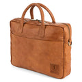 BERLINER BAGS Genuine Leather Laptop Bag For Men Madrid - Brown | Leather Briefcase For Men, 15" Laptop Slot, Trolley Sleeve, Phone Pocket, Pen Loops, Magnetic Pocket, For Work & Travel