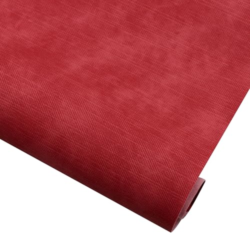 David accessories Smooth Imitation Faux Leather Sheet 1 Pc 11" x 55" (30x140cm) Printed Faux Leather Fabric Sheet for DIY Bows Earrings Making Crafts (Imitation Denim-Red) - color: Imitation Denim-red