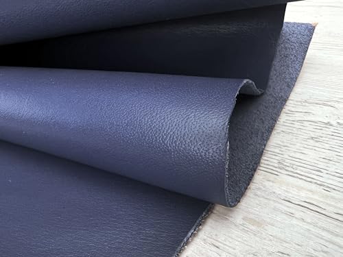 2 Pieces of Navy Blue 14x20 Inch Genuine Leather Pieces Real Cowhide Full Grain Sheets for Crafting Leatherworking Leathercraft Repair Crafts Offcuts TPS13526 - color: 2 Pieces of 14x20 Inch (Navy Blue)