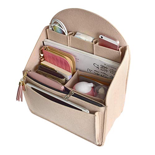 VANCORE Felt Backpack Organizer Insert for Rucksack Handbag Shoulder Bag (Beige,Large) - color: Beige, size: Large