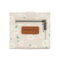 Montana West X Wrangler Women's Wallets Card Cases & Money Organizers Small Card Hoder Minimalist Slim Bifold Wallet and Zipper Coin Pocket WG216-W065LTN - color: Pure White Daisies