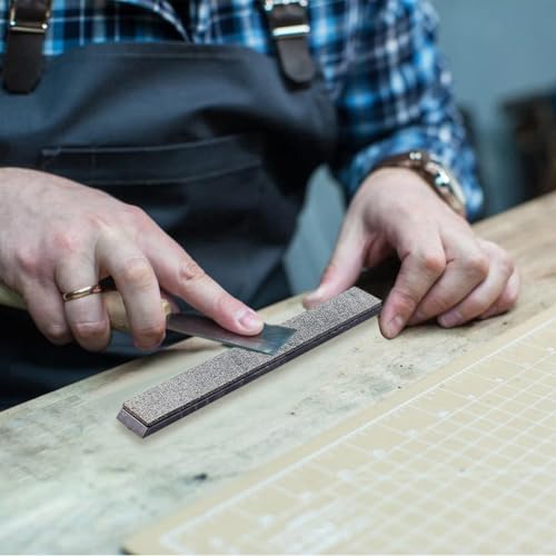 Cowhide Leather Sharp Edges Strop Genuine Leather Strop Sharpening Stone Rectangular Stropping Honing Strop Sharpener Polishing Woodcarving Tools for Knife Sharpening Polish - color: Black