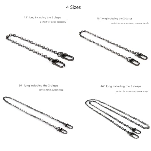 Xiazw Mini Copper Purse Chain Shoulder Crossbody Strap Bag Accessories Charm Decoration - color: Black, size: 26''