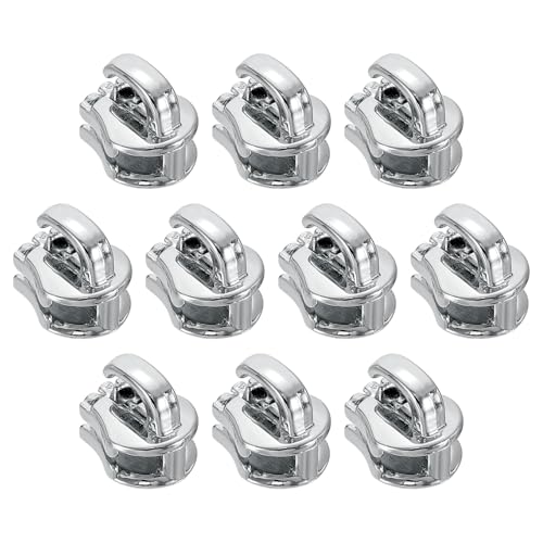 uxcell 10 Pcs Zipper Sliders, #3 Zipper Pull Replacement for Sewing Bags Coats Jackets Closed-End Pulls Replacing, Silver - color: Silver, size: #3