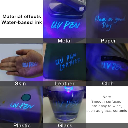 Large Invisible Ink Marker,Medium Tip 2MM Water Based Invisible Securitas Uv Pen for Paper,Skin,Wood,Leather,Plastic,Cloth,Ceramics, Glass, Metal - Pack of 2