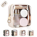 4.9" Clear Small Makeup Bag for Purse, TPU Mini Cosmetic Bag with Ring Buckle, Portable Small Makeup Travel Toiletry Pouches for Women, Birthday/Wedding/Christmas (Beige) - color: Clear-Single-sided Beige