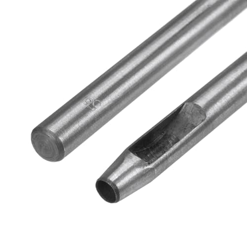 HARFINGTON 2pcs Hollow Punch for Leather 5.5mm Round Hole Punch Tool for Belt Puncher Carbon Steel Single Punch for Watch Belt Cut Leather Craft Rubber Paper Fabric Plastic Soft Material - size: 5.5mm