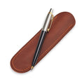 Leather Pen Case, Single Pen Pouch Cover, Fountain Pen Sleeve Holder (Cognac) - color: Cognac