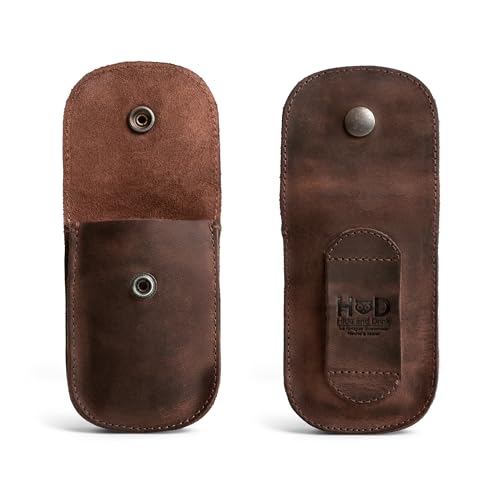 Hide & Drink, Holster Pouch, Durable EDC Waist Bag for Coins, Pocket Wallet, Headphones, Personal Items, Conveniently Attaches to Belt, Full Grain Leather, Handmade - color: Bourbon Brown