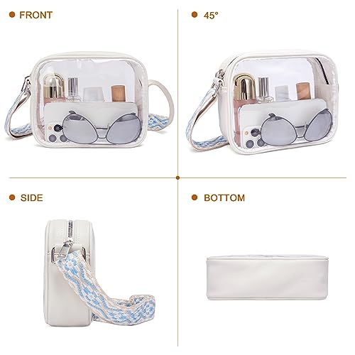 CLUCI Crossbody Bags for Women Crossbody Purses for Women Cross Body Bag Crossbody Purse with Adjustable Wide Strap | Womens Cross Body Bag Purse, Adjustable Wide Strap, Gifts for Women - color: Clear-white